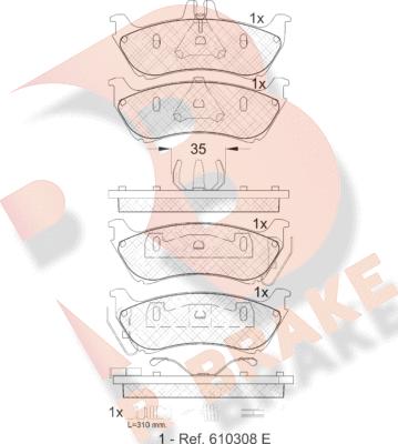 R Brake RB1392 - Əyləc altlığı dəsti, əyləc diski furqanavto.az