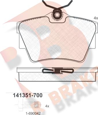 R Brake RB1351-700 - Əyləc altlığı dəsti, əyləc diski furqanavto.az