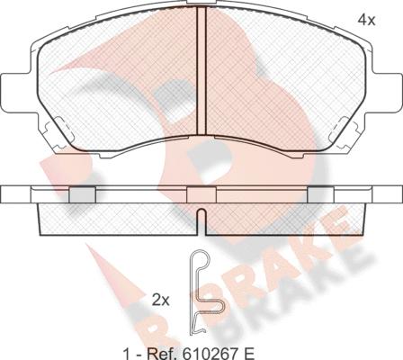 R Brake RB1318 - Əyləc altlığı dəsti, əyləc diski furqanavto.az