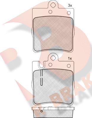 R Brake RB1312-396 - Əyləc altlığı dəsti, əyləc diski furqanavto.az