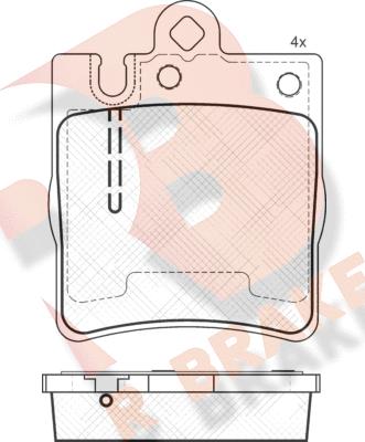 R Brake RB1312-202 - Əyləc altlığı dəsti, əyləc diski furqanavto.az