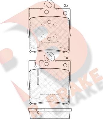 R Brake RB1312 - Əyləc altlığı dəsti, əyləc diski furqanavto.az