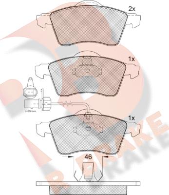 R Brake RB1320 - Əyləc altlığı dəsti, əyləc diski furqanavto.az