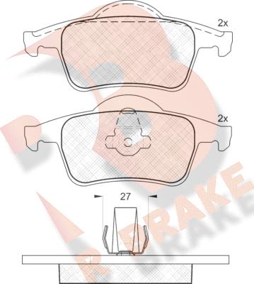 R Brake RB1298 - Əyləc altlığı dəsti, əyləc diski furqanavto.az