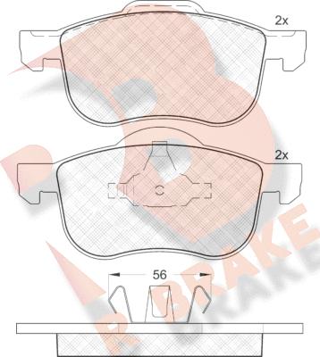 R Brake RB1297 - Əyləc altlığı dəsti, əyləc diski furqanavto.az