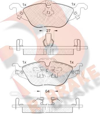 R Brake RB1249 - Əyləc altlığı dəsti, əyləc diski furqanavto.az