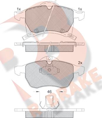 R Brake RB1248 - Əyləc altlığı dəsti, əyləc diski furqanavto.az