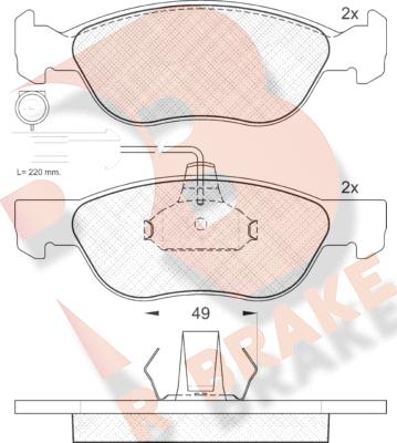 R Brake RB1243 - Əyləc altlığı dəsti, əyləc diski furqanavto.az