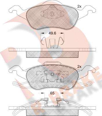 R Brake RB1264 - Əyləc altlığı dəsti, əyləc diski furqanavto.az