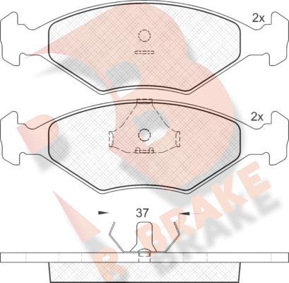 R Brake RB1215 - Əyləc altlığı dəsti, əyləc diski furqanavto.az