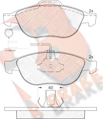 R Brake RB1212 - Əyləc altlığı dəsti, əyləc diski furqanavto.az