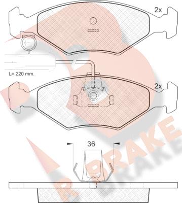 R Brake RB1226 - Əyləc altlığı dəsti, əyləc diski furqanavto.az