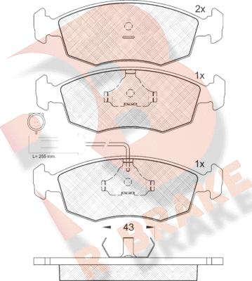 R Brake RB1227 - Əyləc altlığı dəsti, əyləc diski furqanavto.az