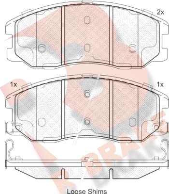 R Brake RB1798 - Əyləc altlığı dəsti, əyləc diski furqanavto.az