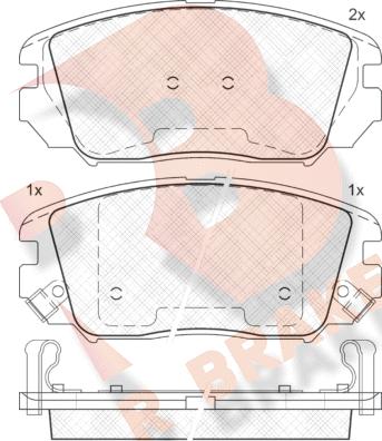 R Brake RB1745 - Əyləc altlığı dəsti, əyləc diski furqanavto.az