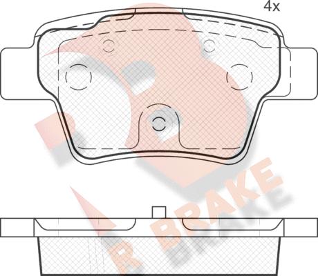 R Brake RB1765 - Əyləc altlığı dəsti, əyləc diski furqanavto.az