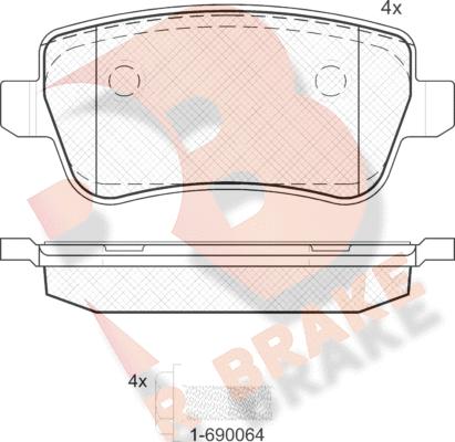 R Brake RB1763 - Əyləc altlığı dəsti, əyləc diski furqanavto.az