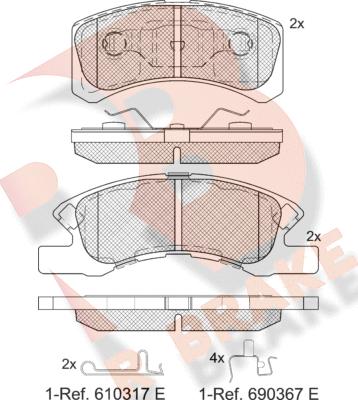 R Brake RB1701-208 - Əyləc altlığı dəsti, əyləc diski furqanavto.az