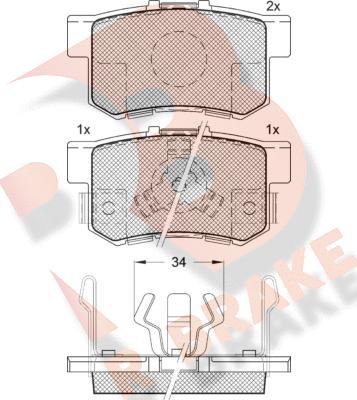 R Brake RB1718 - Əyləc altlığı dəsti, əyləc diski furqanavto.az