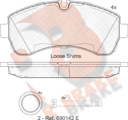 R Brake RB1785 - Əyləc altlığı dəsti, əyləc diski furqanavto.az