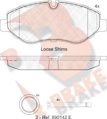 R Brake RB1786 - Əyləc altlığı dəsti, əyləc diski furqanavto.az