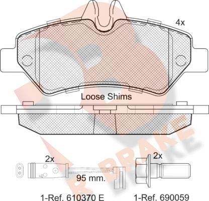 R Brake RB1787 - Əyləc altlığı dəsti, əyləc diski furqanavto.az