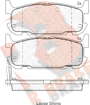 R Brake RB1738 - Əyləc altlığı dəsti, əyləc diski furqanavto.az