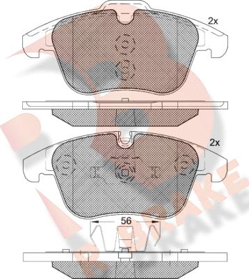 R Brake RB1775-203 - Əyləc altlığı dəsti, əyləc diski furqanavto.az