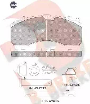 R Brake RB2091 G - Əyləc altlığı dəsti, əyləc diski furqanavto.az