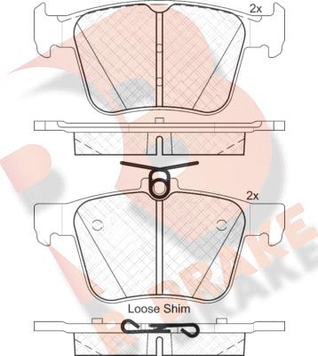 R Brake RB2098 - Əyləc altlığı dəsti, əyləc diski furqanavto.az