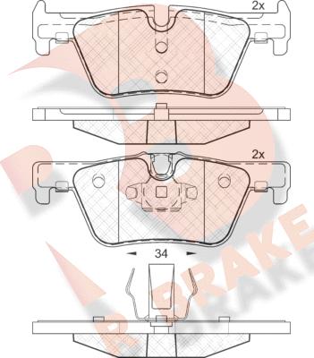 R Brake RB2049 - Əyləc altlığı dəsti, əyləc diski furqanavto.az