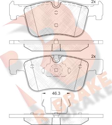 R Brake RB2048 - Əyləc altlığı dəsti, əyləc diski furqanavto.az