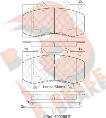 R Brake RB2051 - Əyləc altlığı dəsti, əyləc diski furqanavto.az