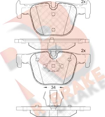 R Brake RB2064 - Əyləc altlığı dəsti, əyləc diski furqanavto.az