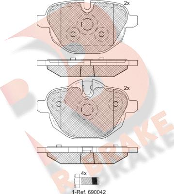 R Brake RB2004 - Əyləc altlığı dəsti, əyləc diski furqanavto.az