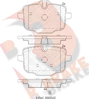 R Brake RB2005-200 - Əyləc altlığı dəsti, əyləc diski furqanavto.az