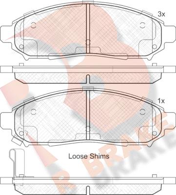 R Brake RB2003 - Əyləc altlığı dəsti, əyləc diski furqanavto.az