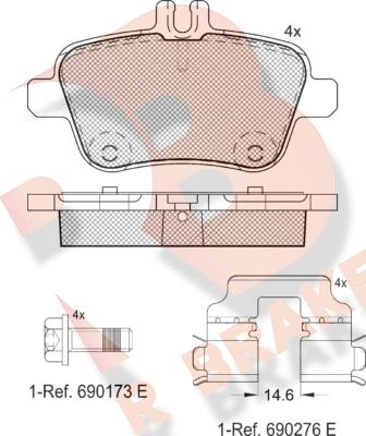 R Brake RB2039 - Əyləc altlığı dəsti, əyləc diski furqanavto.az