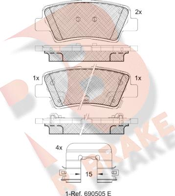 R Brake RB2036-208 - Əyləc altlığı dəsti, əyləc diski furqanavto.az