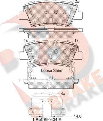 R Brake RB2036-203 - Əyləc altlığı dəsti, əyləc diski furqanavto.az