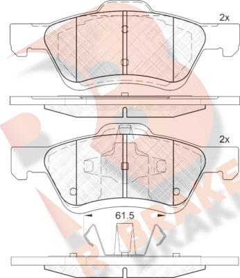 R Brake RB2030 - Əyləc altlığı dəsti, əyləc diski furqanavto.az