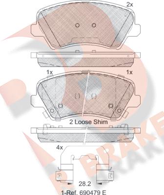 R Brake RB2029-234 - Əyləc altlığı dəsti, əyləc diski furqanavto.az