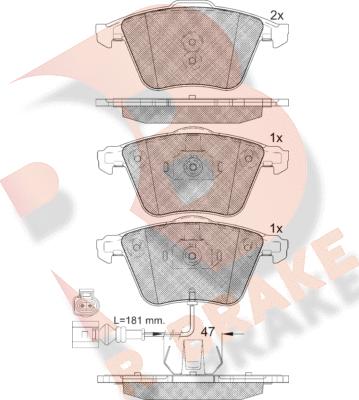 R Brake RB2148 - Əyləc altlığı dəsti, əyləc diski furqanavto.az