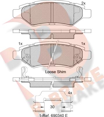 R Brake RB2142 - Əyləc altlığı dəsti, əyləc diski furqanavto.az