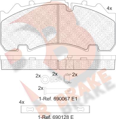 R Brake RB2155-066 - Əyləc altlığı dəsti, əyləc diski furqanavto.az