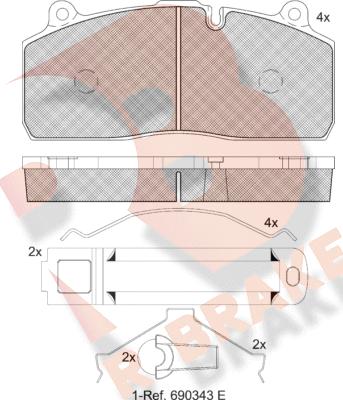 R Brake RB2150-208 - Əyləc altlığı dəsti, əyləc diski furqanavto.az