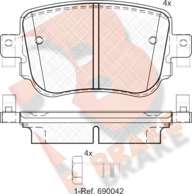 R Brake RB2152 - Əyləc altlığı dəsti, əyləc diski furqanavto.az