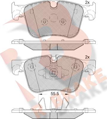 R Brake RB2166-203 - Əyləc altlığı dəsti, əyləc diski furqanavto.az