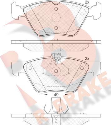 R Brake RB2114 - Əyləc altlığı dəsti, əyləc diski furqanavto.az