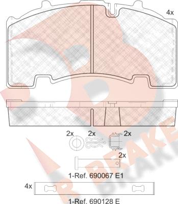 R Brake RB2135-066 - Əyləc altlığı dəsti, əyləc diski furqanavto.az